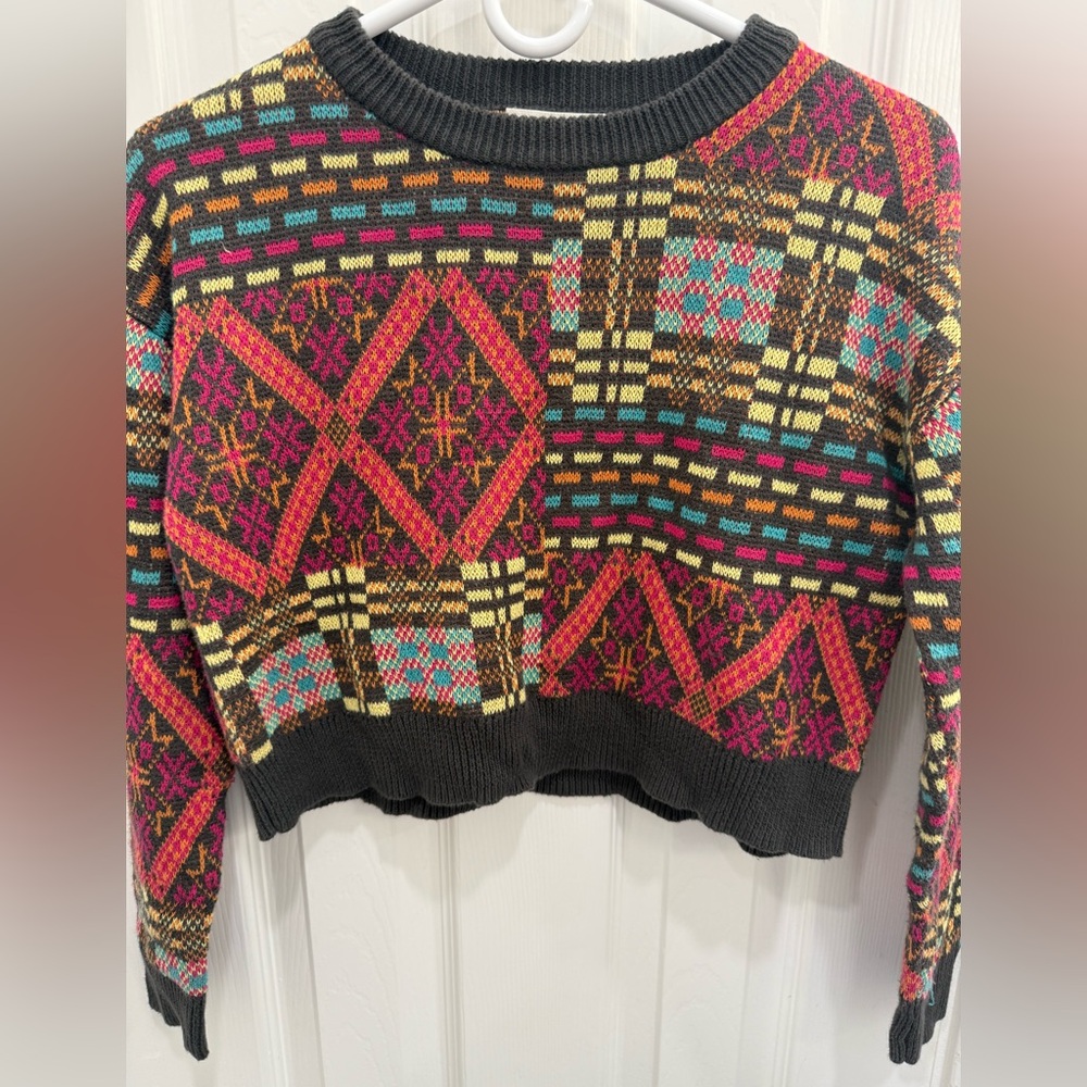 Colorful Geometric Knit Sweater by Treasure and Bond